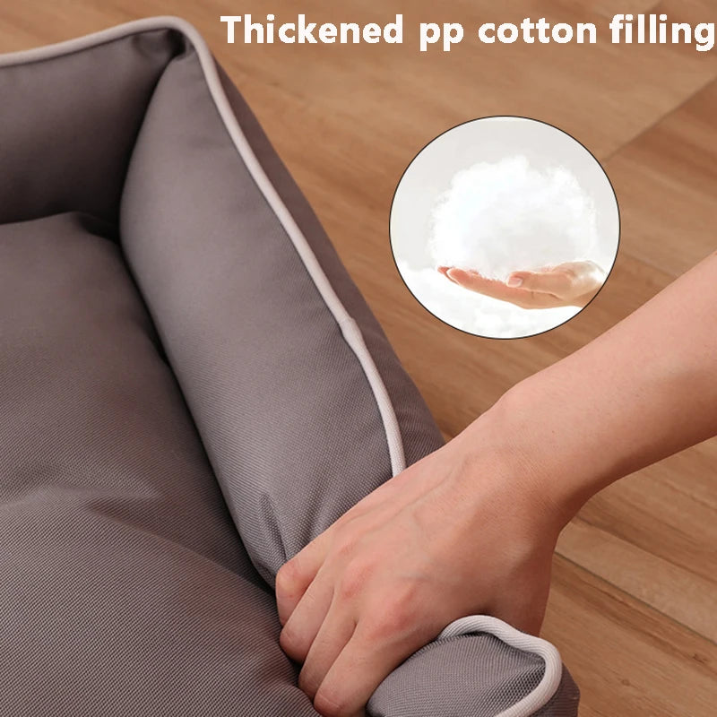 Four Season Square Dog Bed for Large Dog Mattress Bite-Resistant Cat Bed Soft Thickened Dog Bed Waterproof Sofa Pet House