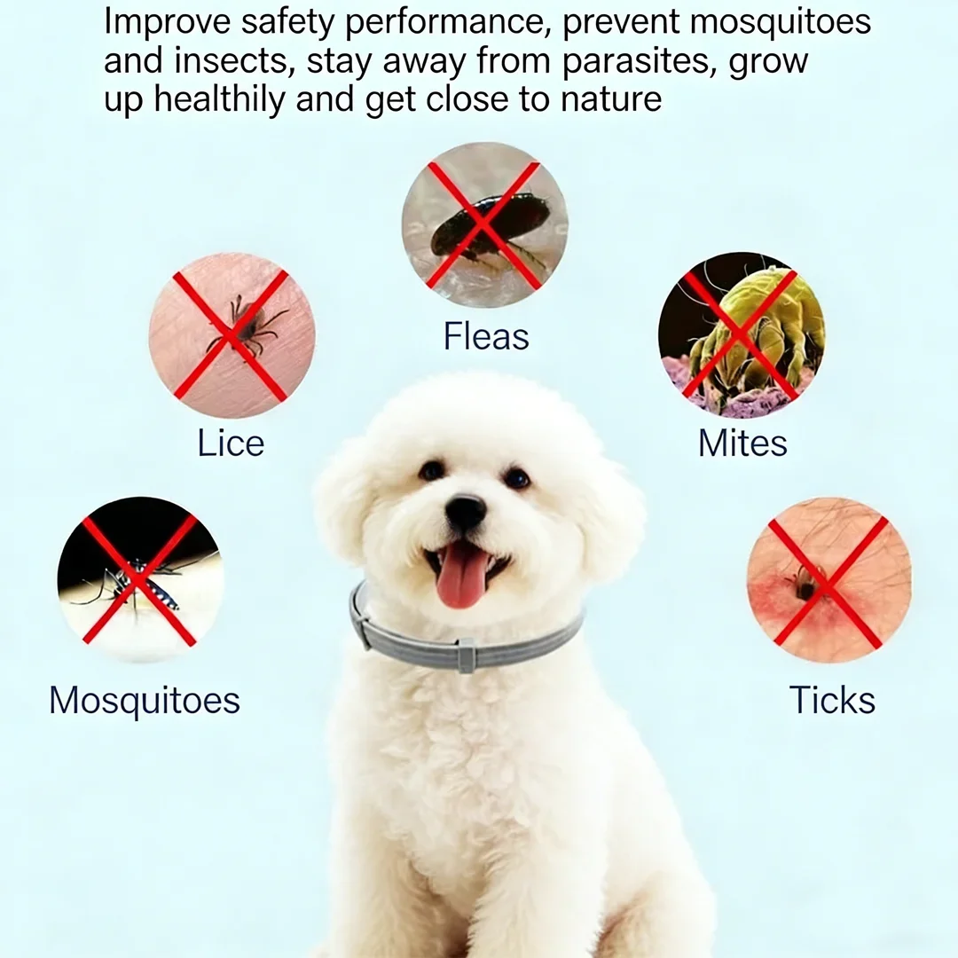 Pet Flea Collars Cat & Dog Safe Effective External Deworming Neck Collars Calming Cat Anxiety Relief Stress