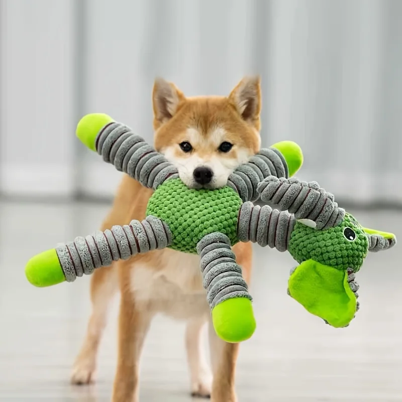 Plush Dog Toy Animals Shape Bite Resistant Squeaky Toys Corduroy Dog Toys for Small Large Dogs Puppy Pets Training Accessories