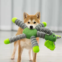 Plush Dog Toy Animals Shape Bite Resistant Squeaky Toys Corduroy Dog Toys for Small Large Dogs Puppy Pets Training Accessories