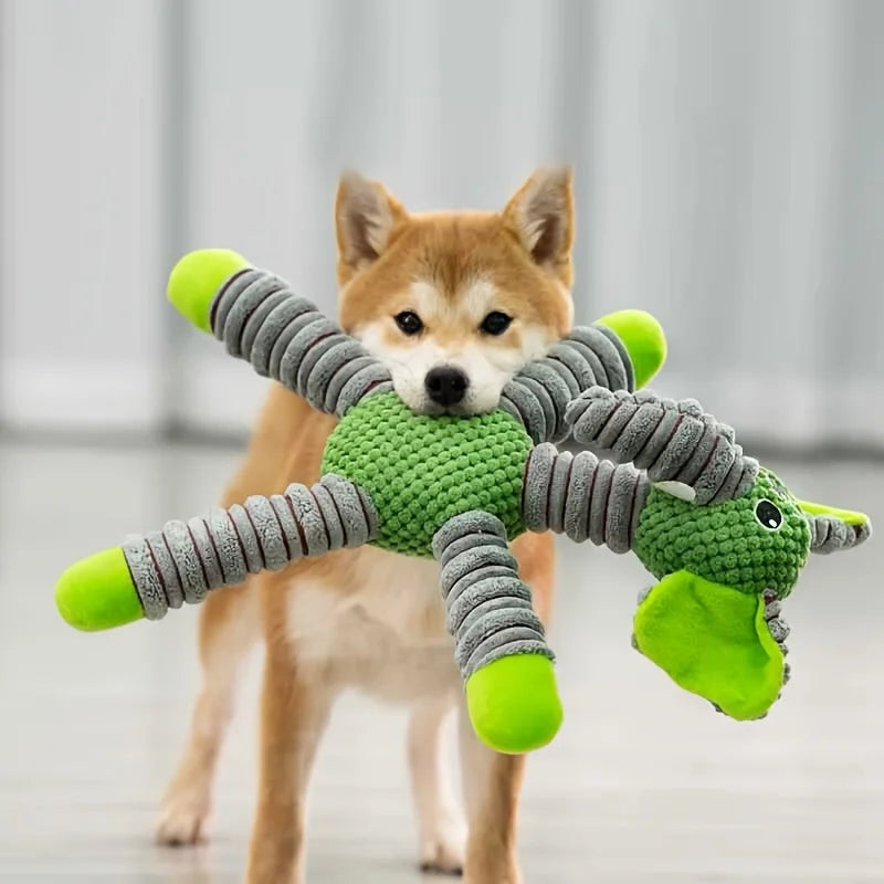 Plush Dog Toy Animals Shape Bite Resistant Squeaky Toys Corduroy Dog Toys for Small Large Dogs Puppy Pets Training Accessories