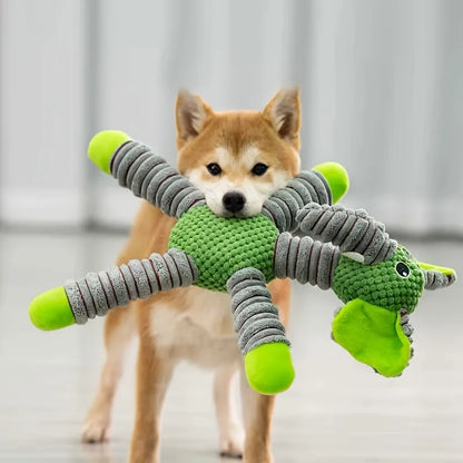 Plush Dog Toy Animals Shape Bite Resistant Squeaky Toys Corduroy Dog Toys for Small Large Dogs Puppy Pets Training Accessories