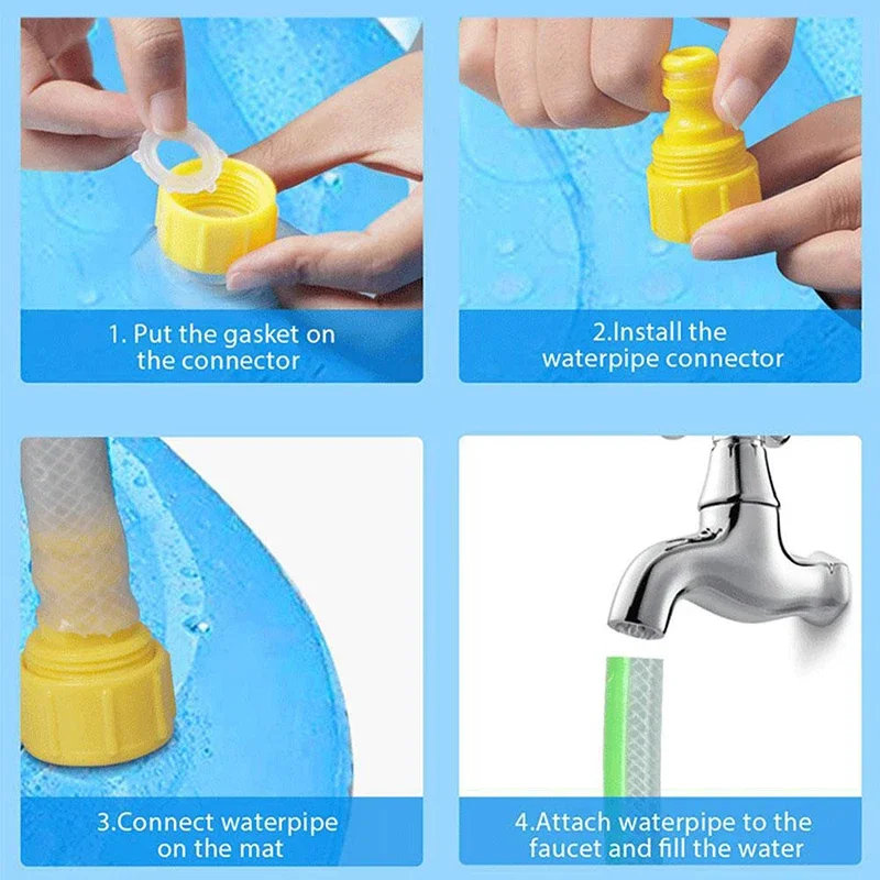 150/170Cm Summer Pet Swimming Pool Inflatable Water Sprinkler Pad Play Cooling Mat Outdoor Interactive Fountain Toy for Dogs