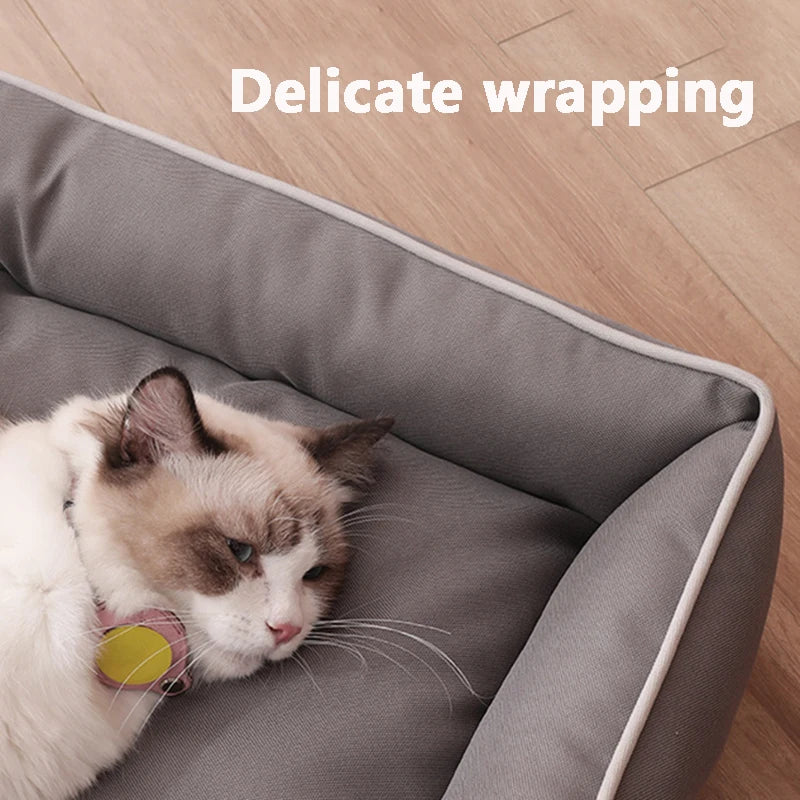 Four Season Square Dog Bed for Large Dog Mattress Bite-Resistant Cat Bed Soft Thickened Dog Bed Waterproof Sofa Pet House