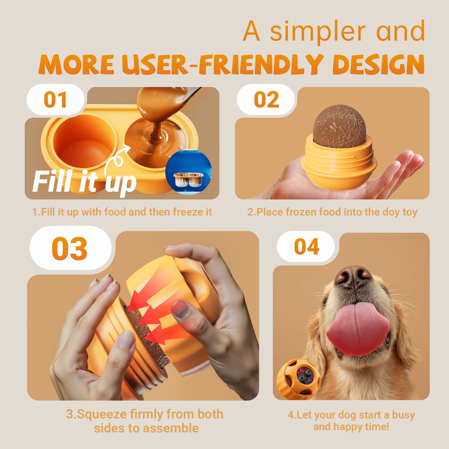 Silicone Dog Lick Ball & Frozen Treat Dispenser