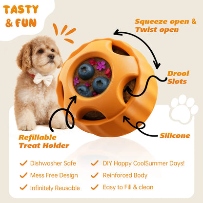 Silicone Dog Lick Ball & Frozen Treat Dispenser