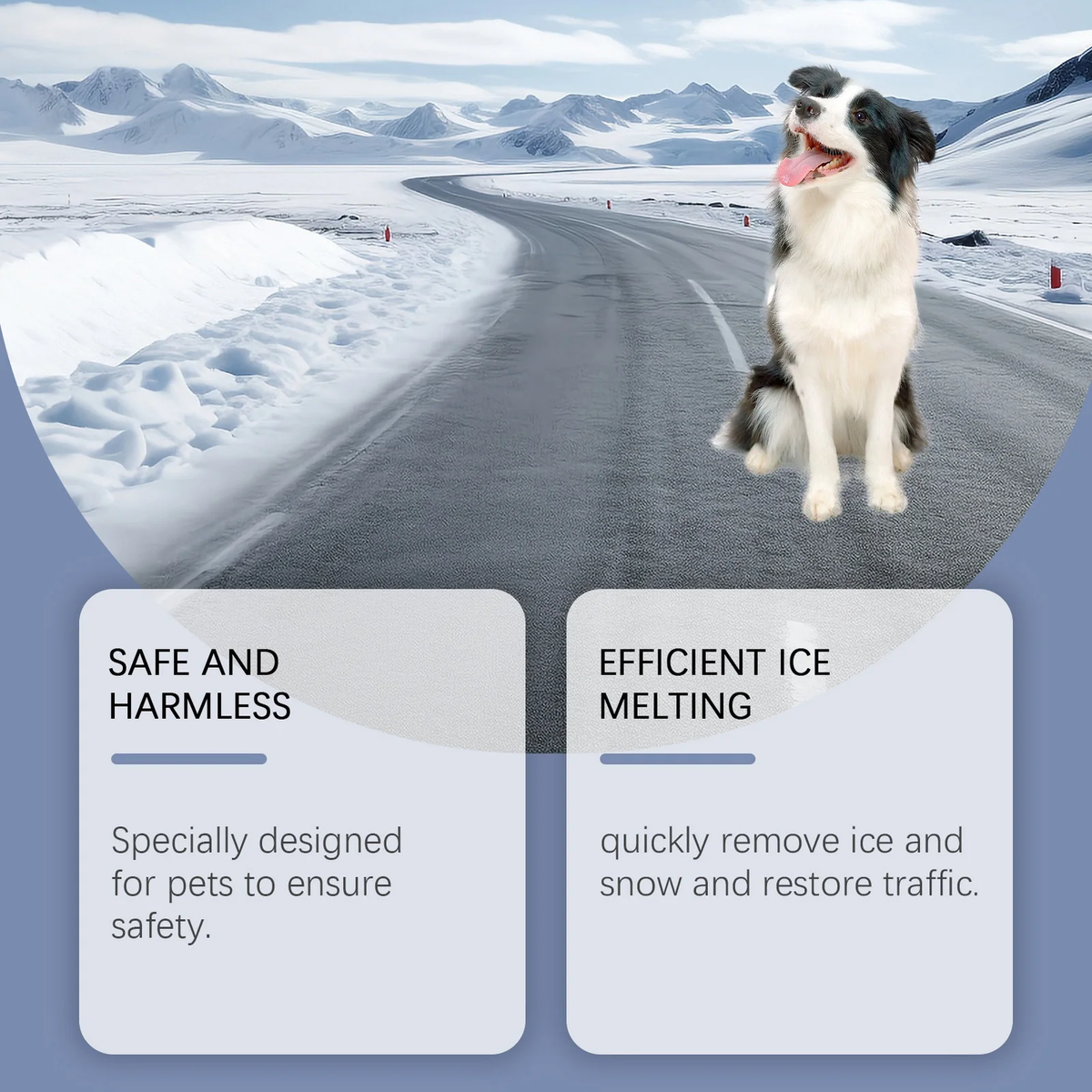 Pet Safe Ice Melt Paws Protections, Anti-Slip Winter Essentials for Dog and Cat Paws Care,Driveway Sidewalk Safe