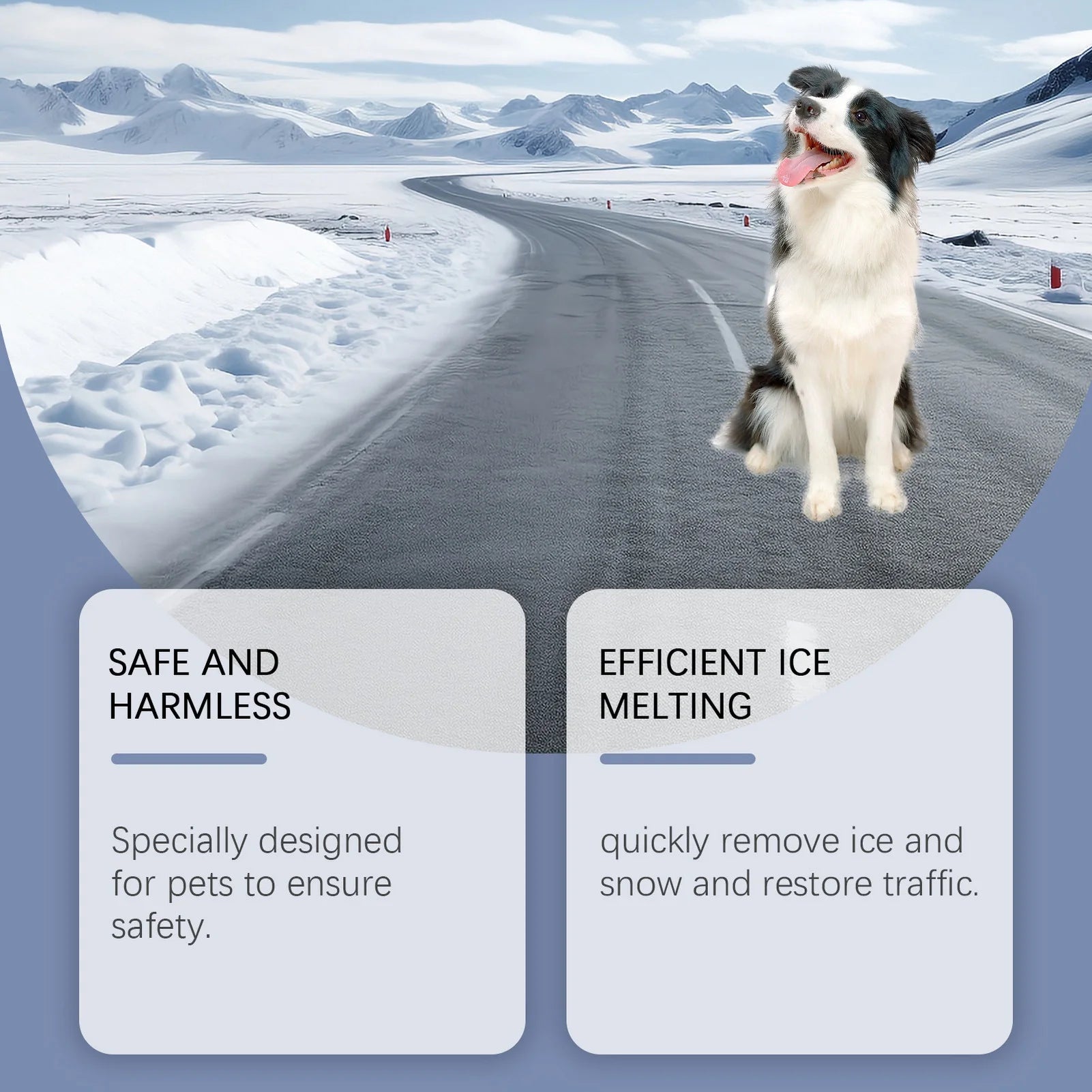Pet Safe Ice Melt Paws Protections, Anti-Slip Winter Essentials for Dog and Cat Paws Care,Driveway Sidewalk Safe