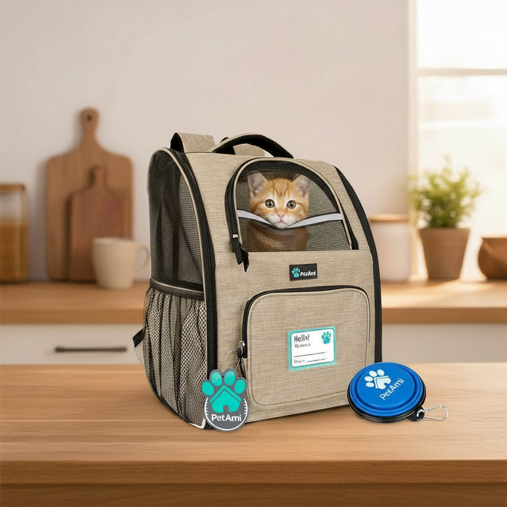 Deluxe Pet Carrier Backpack, Heather Taupe